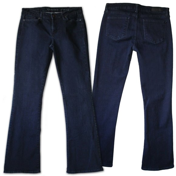 CALVIN KLEIN Women's Dark Washed Jeans - Picture 2 of 10